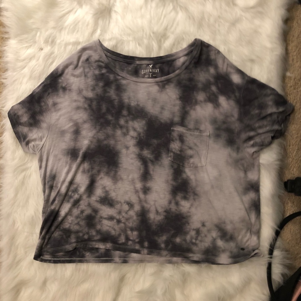 American Eagle gray tie-dye T-shirt